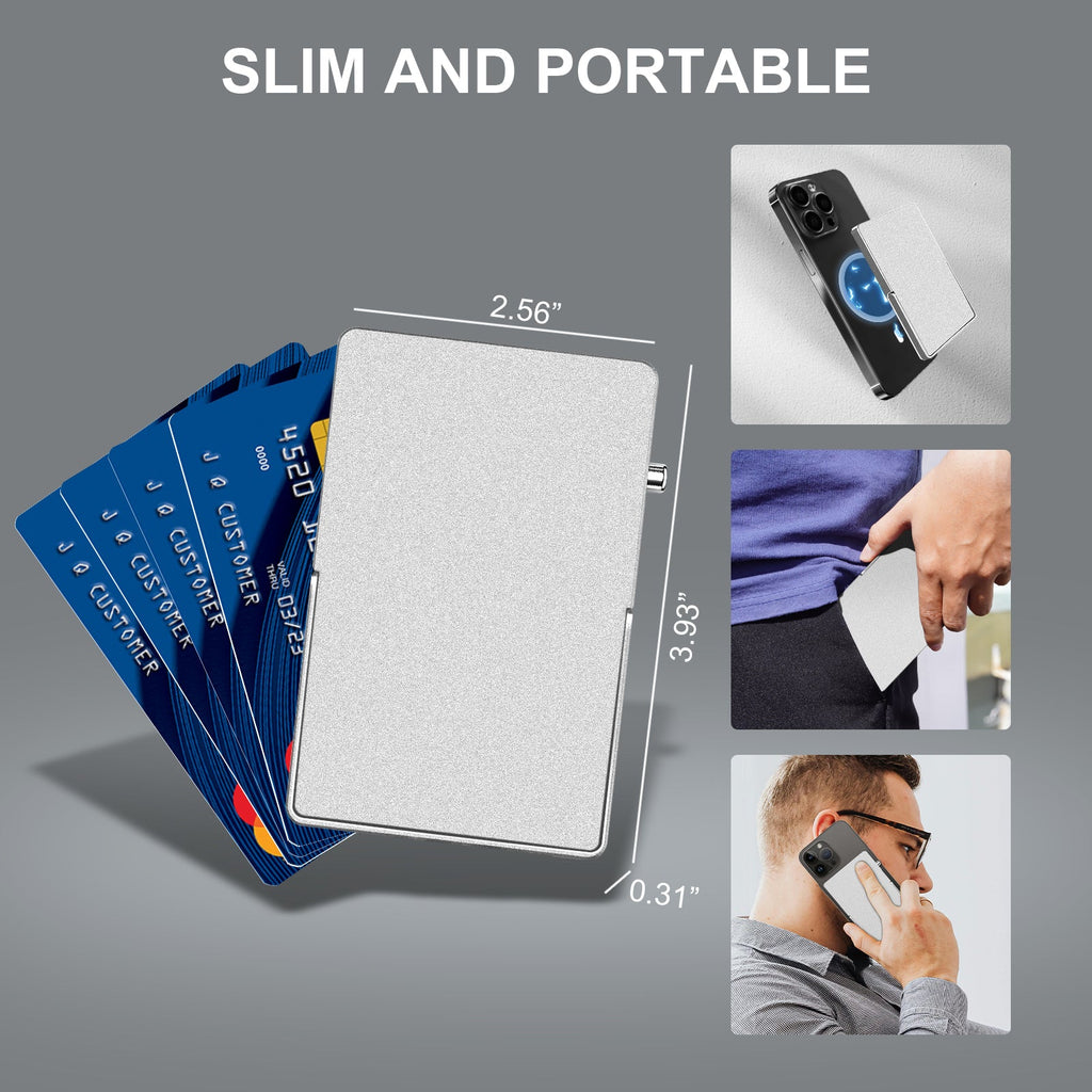 Portofel MagSafe RFID Slim cu Stand Reglabil — Pop-Up Magnetic