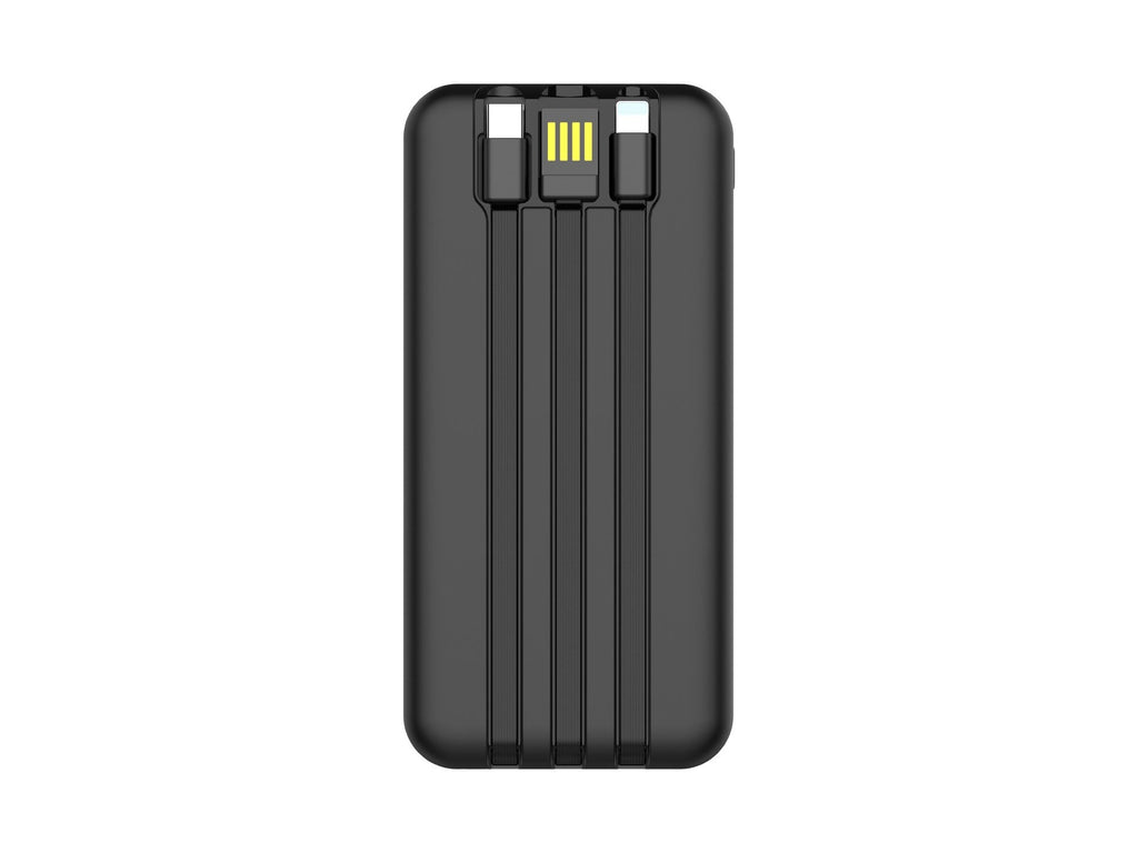 Techancy Power Bank 10000 mAh 22.5W TF2782 — Cablu 3în1 Type-C+Lightning+USB, Ecran Digital
