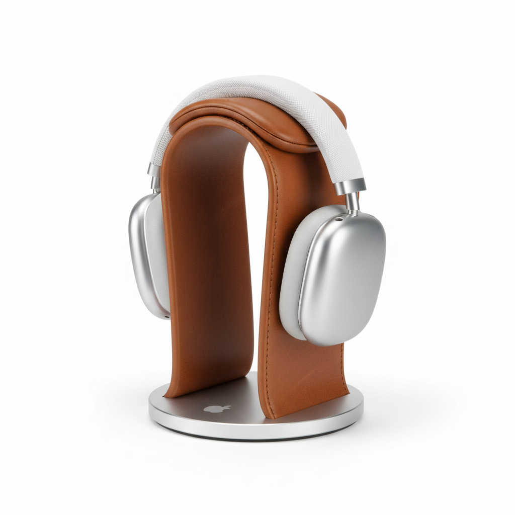Suport AirPods Max din piele full-grain cu căști pe suport