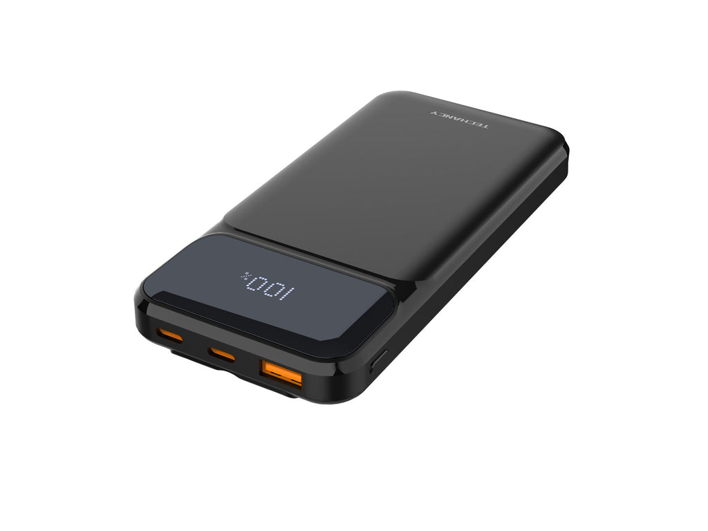 Techancy Power Bank 10000 mAh 22.5W TF2782 — Cablu 3în1 Type-C+Lightning+USB, Ecran Digital