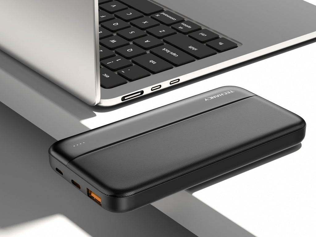 Techancy Power Bank 10000 mAh TF2776 Negru — Încărcare Rapidă PD 20W pentru Smartphone și Tabletă